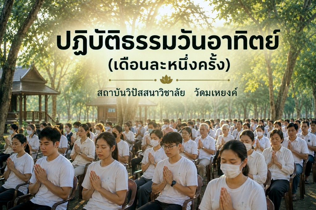 คอร์สปฏิบัติธรรมวันอาทิตย์ สถาบันวิปัสสนาวิชชาลัย วัดมเหยงคณ์